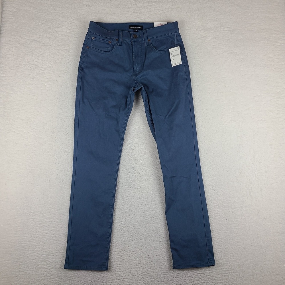 Lucky Brand Pants Mens 29x30 Blue Yale 121 Slim Straight Chino Khakis NWT NEW